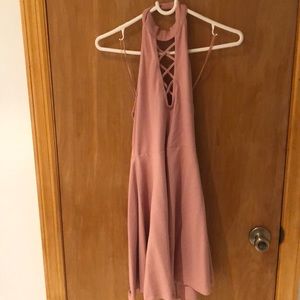 Open back turtleneck dress